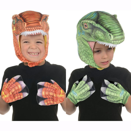 T-Rex head and mitts