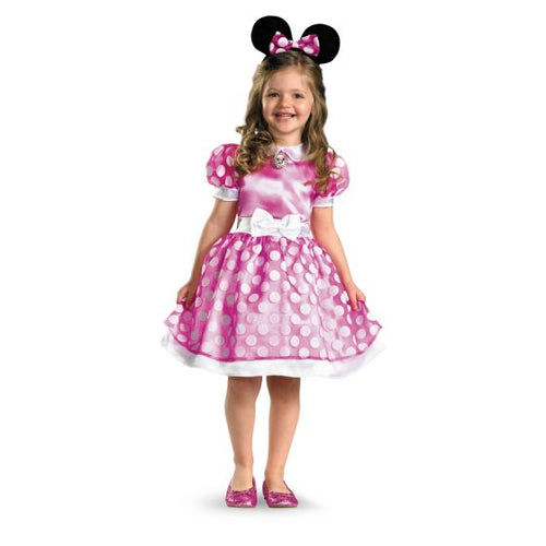 Pink and white dress and mouse ears