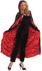 Blacked hooded cape with red draped lining