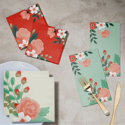 Bold Modern Floral Beverage Napkin 16ct | General Entertaining