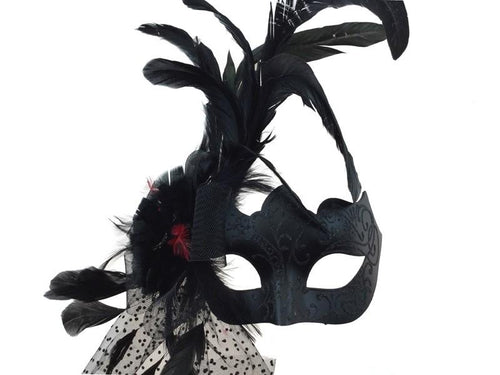 Flower with Ribbon and Feather Side 