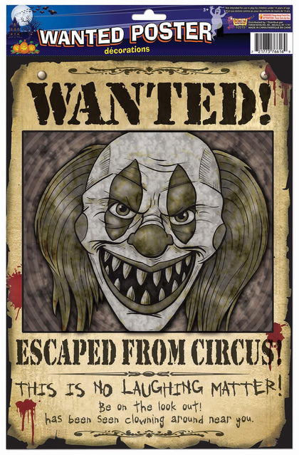 Clown poster, escaped from circus