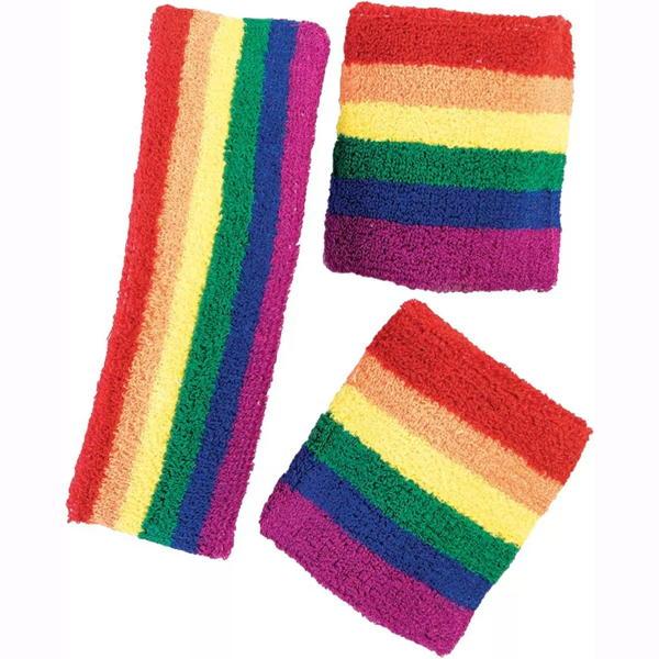 Soft and stretch rainbow striped material