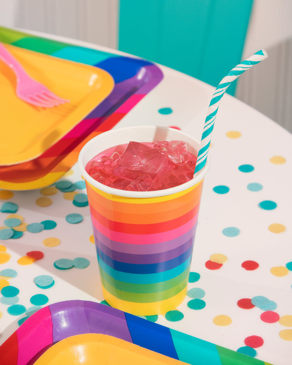 Teal Paper Straws 24ct | General Entertaining