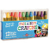 12 bright colored makeup sticks