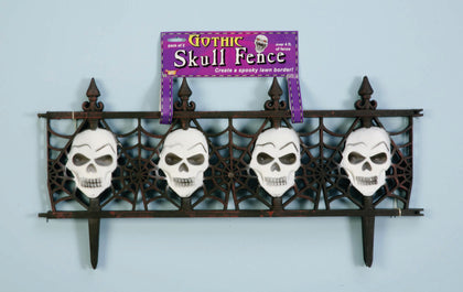 Gothic black and white fence with skulls