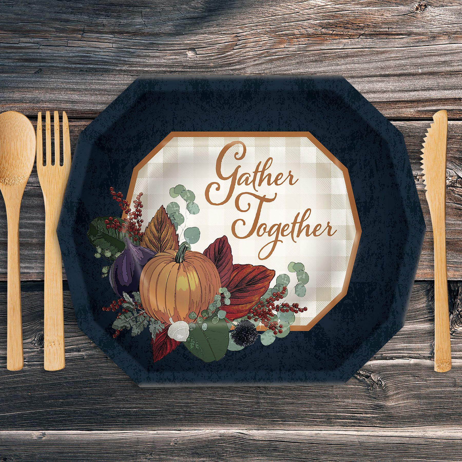 Fall Thanksgiving Dessert Plates 8ct | Thanksgiving