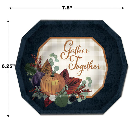 Fall Thanksgiving Dessert Plates 8ct | Thanksgiving