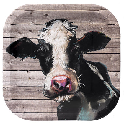9in Cow Plates 8ct | Farm
