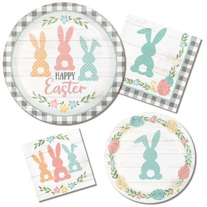 Farm House Bunnies 9in Plate 8ct | Easter