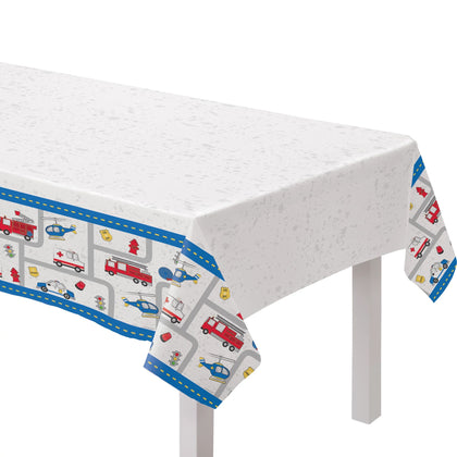 First Responders Plastic Table Cover | Kid's Birthday