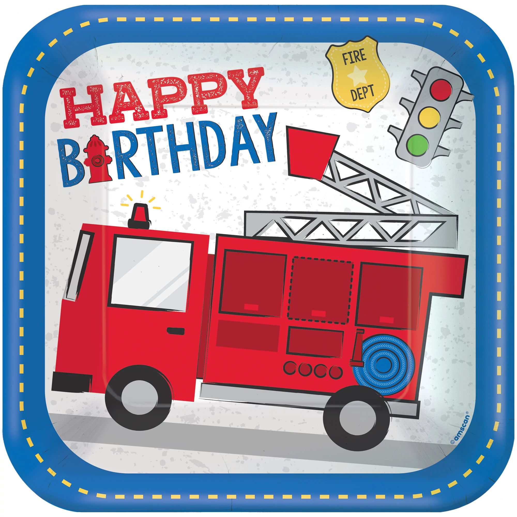 First Responders 9in Square Plates | Kid's Birthday