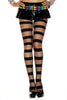 Solid black stipes divided by fishnets