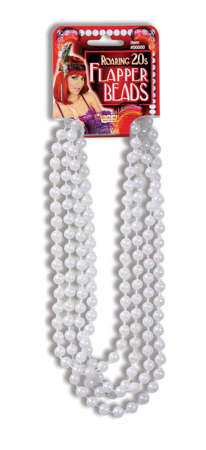 Plastic white faux pearl necklace