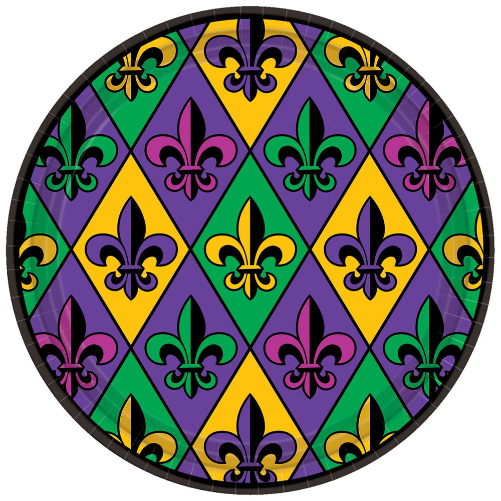 9in Fleur De Lis Plates 18ct | Mardi Gras