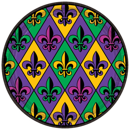 9in Fleur De Lis Plates 18ct | Mardi Gras