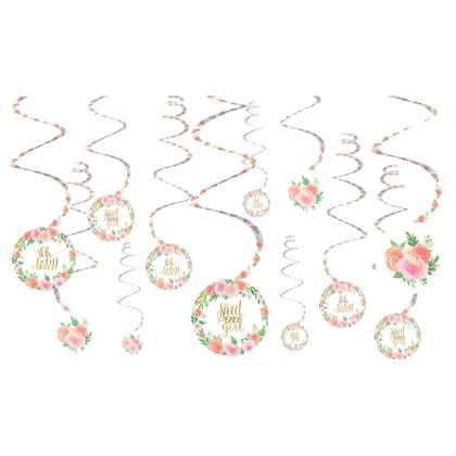 Floral Baby Value Pack Spiral Decorations