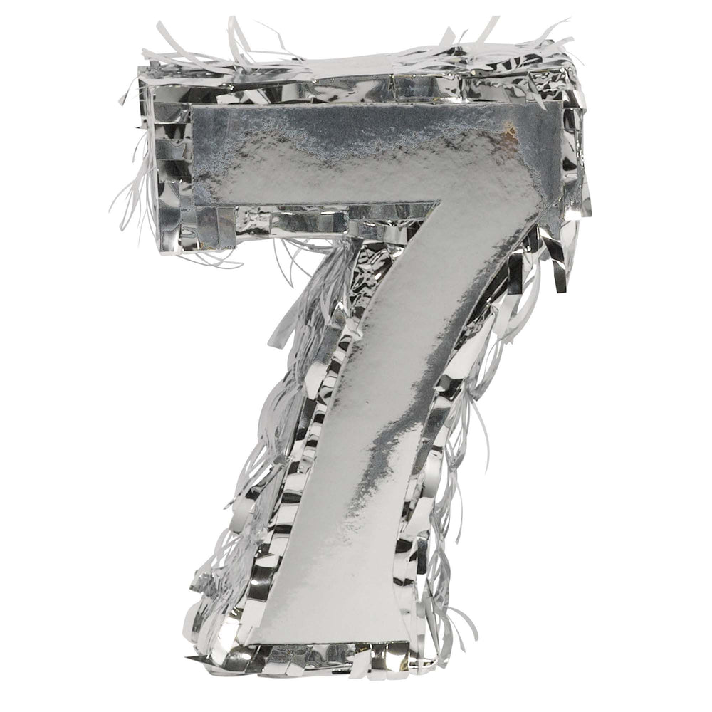 Foil Number Mini Pinata "7" - Silver