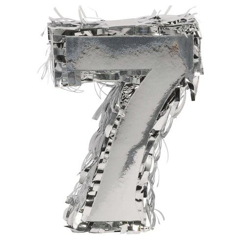 Foil Number Mini Pinata "7" - Silver