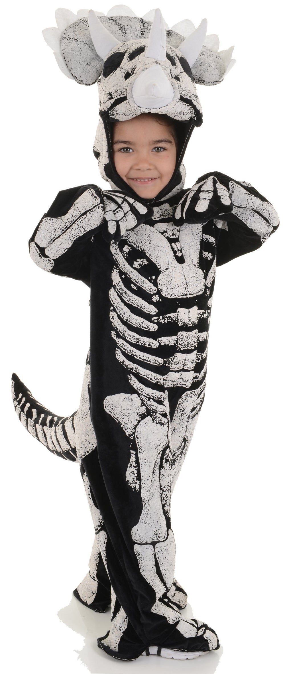 Black with white fossil bones print