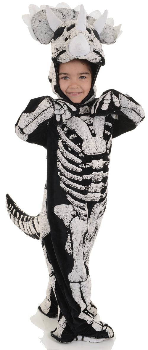 Black with white fossil bones print