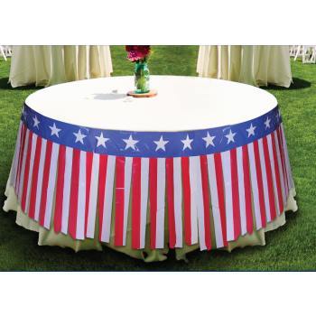 14 ft. red, white and blue table skirt