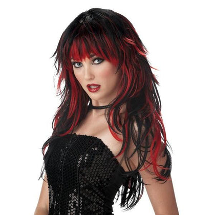 Long Wavy Red and Black Wig