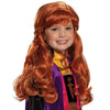 Long red wig with side braid and bangs