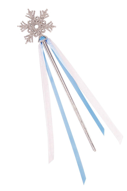 Silver snowflake wand with ribbons