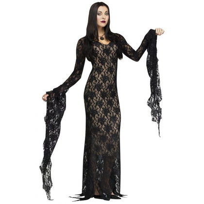 Black Darkness Lace Long Dress
