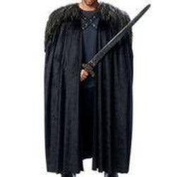 Long black cape with faux fur