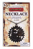 Dark metal gear pendant with long chain