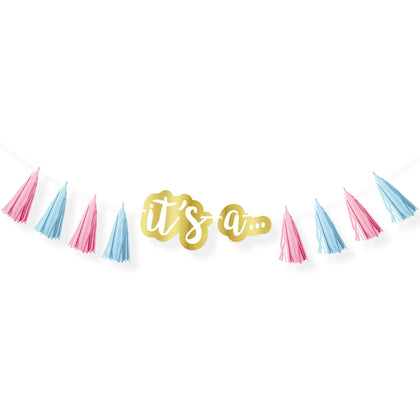 Gender Reveal Tassel Garland