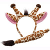 Giraffe print headband with ears and tail
