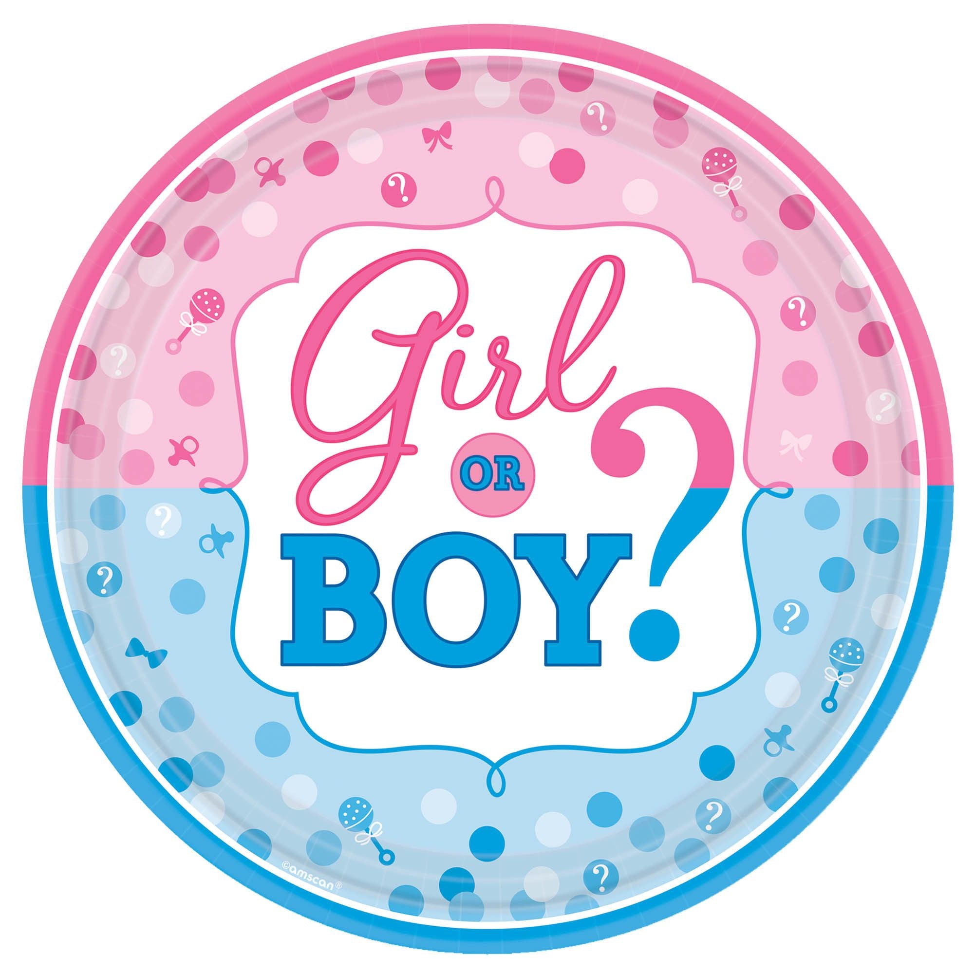 Girl or Boy Gender Reveal Dinner Plates 8ct