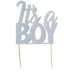 It's A Boy Glitter Cake Topper