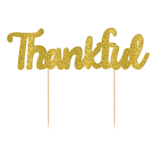 Glitter Thankful Food Pick 1pc