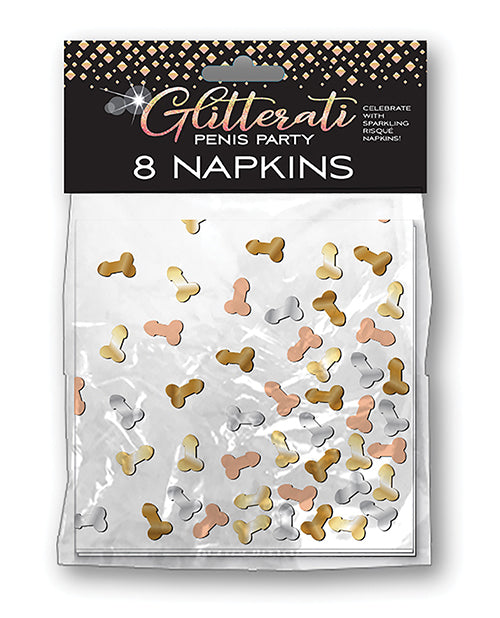 Glitterati Penis Party Napkins 8ct | Bachelorette