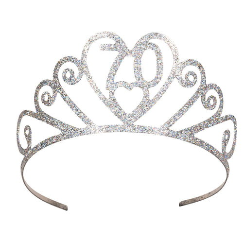 Glittered 70th Birthday Tiara