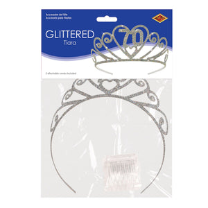 Glittered 70th Birthday Tiara