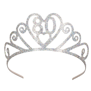 Glittered 80th Birthday Tiara