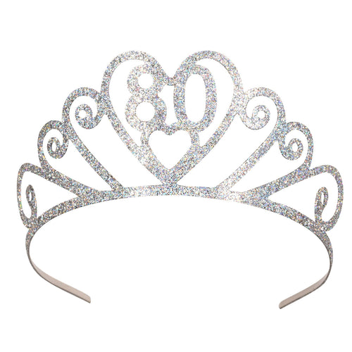 Glittered 80th Birthday Tiara