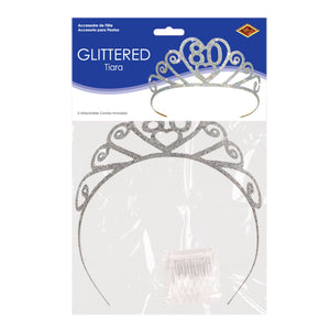 Glittered 80th Birthday Tiara