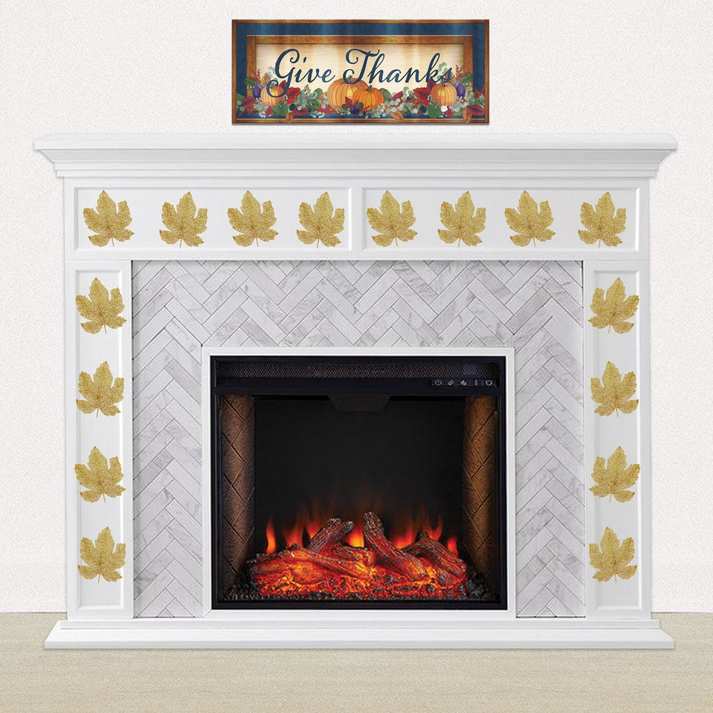 Glittered Fall Leaves | Thanksgiving