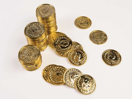 Gold pirate coins, 72 pieces