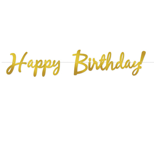 Gold Happy Birthday Streamer