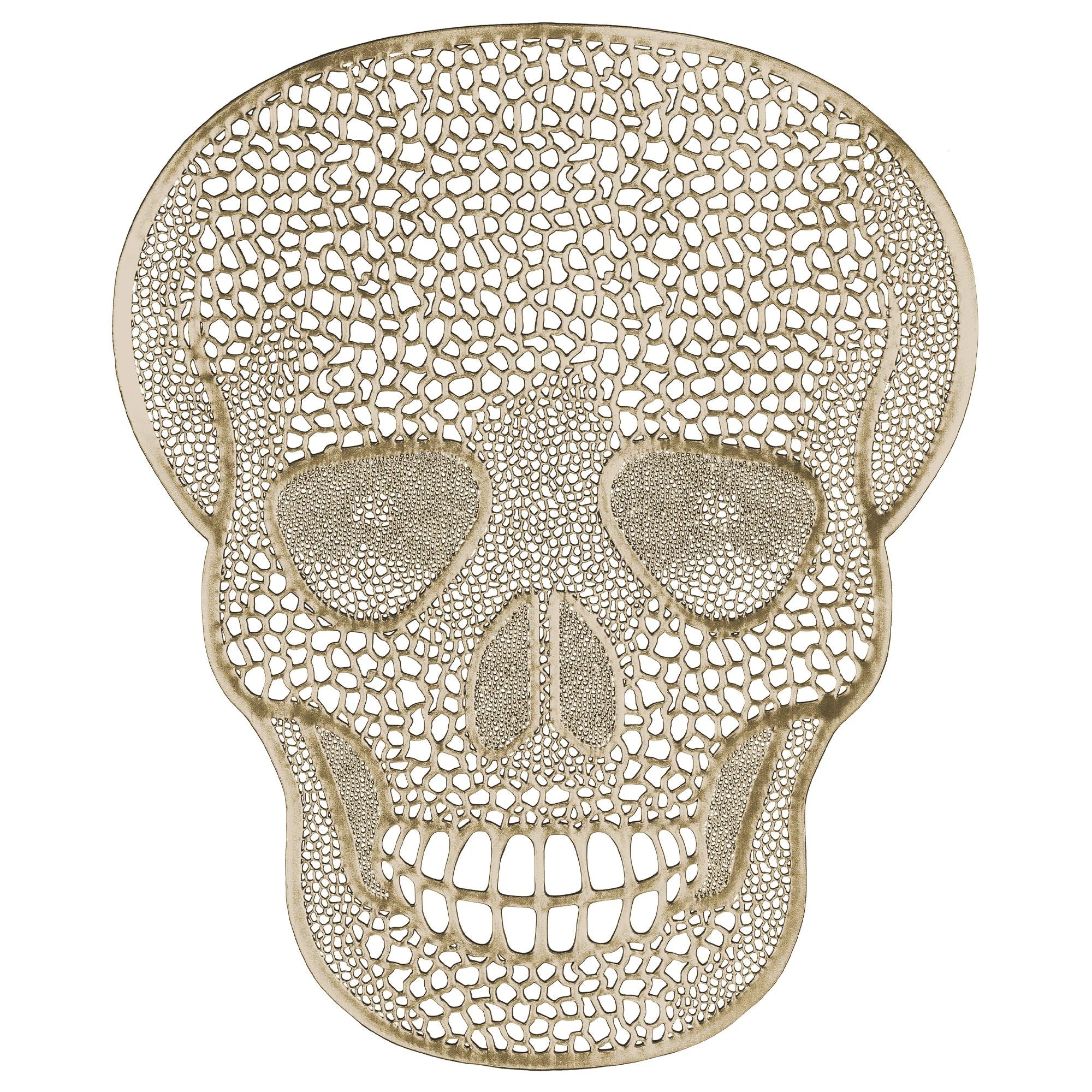 Gold Skull Vinyl Placemat | Halloween