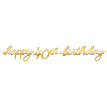 Golden Age Birthday 40th Letter Banner  | Milestone Birthday