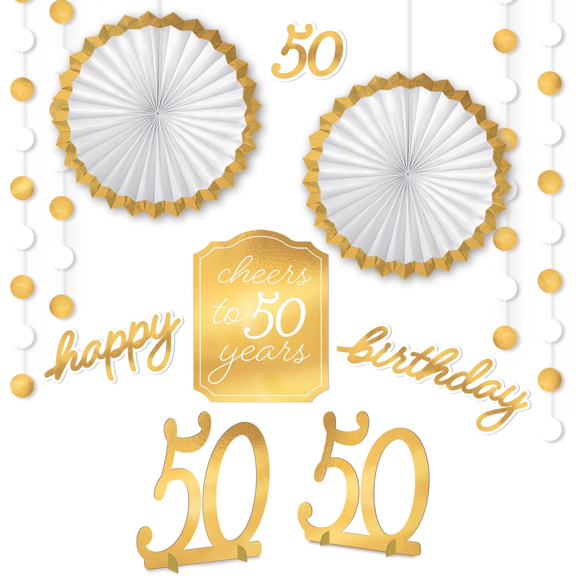 Golden Age Birthday 50th Room Decorations kit 12 Pc.