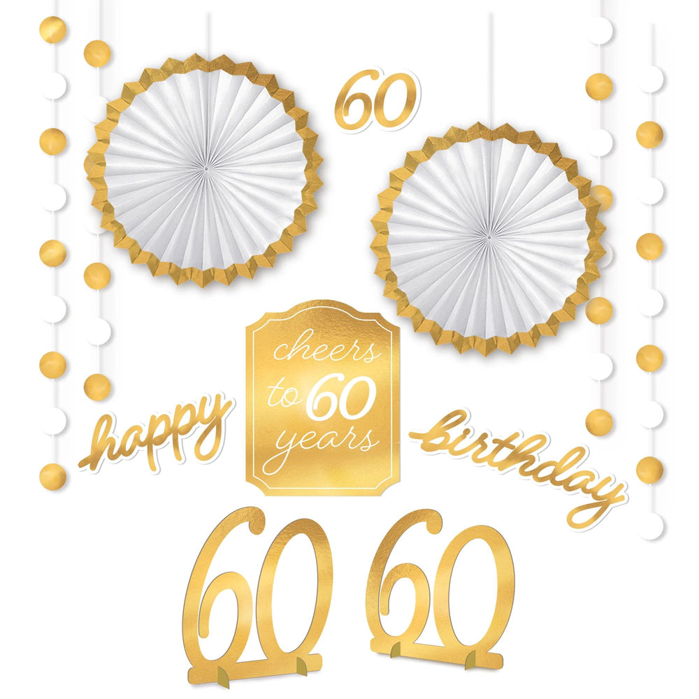 Golden Age Birthday 60th Room Decorating Kit 12 Pc.